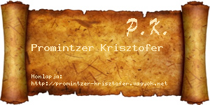 Promintzer Krisztofer névjegykártya